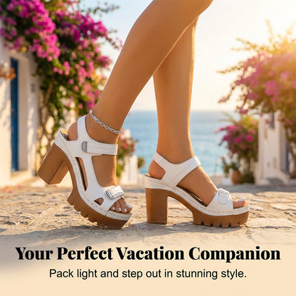👡 50% RABATT NU! ☀️ Kvinnors Sommar Platform En-rem Sandaler – Justerbar Kardborre, Dämpad Inläggssula & Halksäker Grepp För Bekväma Stranddagar 🏖️
