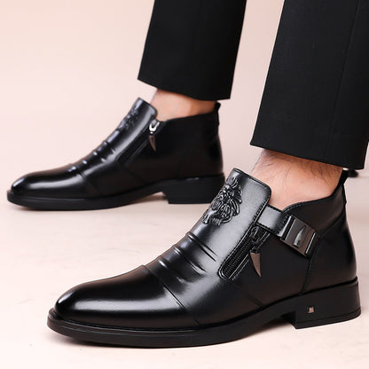 Herrars retro business slip-on ankelsskor