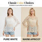 👚 50% RABATT NU! 🌸 Kvinnors Vintage-inspirerad Spets Cover-Up Blus – Boho Virkning, Hålrum & Vida Ärmar ✨