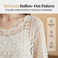 👚 50% RABATT NU! 🌸 Kvinnors Vintage-inspirerad Spets Cover-Up Blus – Boho Virkning, Hålrum & Vida Ärmar ✨