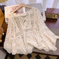 👚 50% RABATT NU! 🌸 Kvinnors Vintage-inspirerad Spets Cover-Up Blus – Boho Virkning, Hålrum & Vida Ärmar ✨