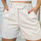Kvinnors högmidjade veckade shorts