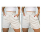 Kvinnors högmidjade veckade shorts