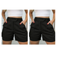 Kvinnors högmidjade veckade shorts