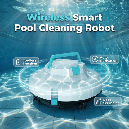 🤖50 % RABATT🌊 Poolrengöringsrobot | Sladdlös · Kraftfull sugkraft · Smart navigering · Start med ett tryck · Lätt att ta bort filterkorg