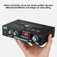 2-kanals 600 W mini-hifi-förstärkare med digital Bluetooth-ljud och FM-radio