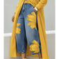 👖 BEGRÄNSAD TID 50% RABATT! ✨ Damjeans med vida ben och blommönster – Unika applikationer, mjuka, 6 färger 🌸