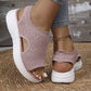 👡🌬️ Bekväma plattformssandaler i stickat med halkskydd