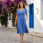 👗💙 50% RABATT IDAG! ✨ Damernas V-ringad kortärmad långklänning 🌸 Elegant flytande passform, bekvämt tyg och avslappnad vardagsstil