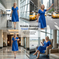 👗💙 50% RABATT IDAG! ✨ Damernas V-ringad kortärmad långklänning 🌸 Elegant flytande passform, bekvämt tyg och avslappnad vardagsstil