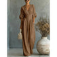 🔥 50% RABATT 👗 Elegant dam-jumpsuit med V-ringning ✨ hög midja & vida ben – smickrande, luftig & perfekt för sommarstil 🌿