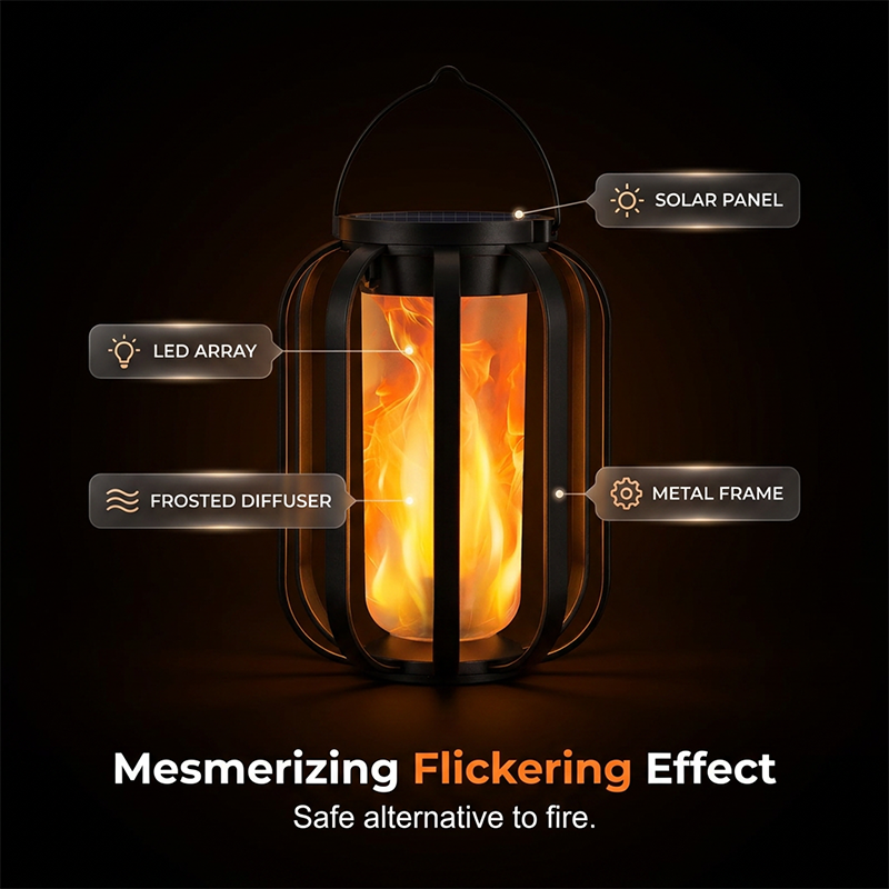 Solcellsdriven Fladdrande Flamlykta