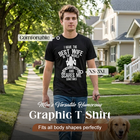 Herrarnas mångsidiga roliga grafiska T-shirt