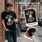 Herrarnas mångsidiga roliga grafiska T-shirt