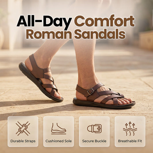 🔥Herr Romerska Sandaler Sommar Casual Mjuk Sula Strandskor