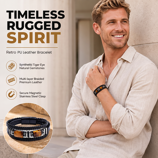 Flätat PU-läderarmband för män och kvinnor