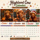 🐮2027 Highlandko Väggkalender – Rolig A4 Kalender för Hemmet | Designad av Isabel Kline🎨📆
