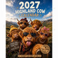 🐮2027 Highlandko Väggkalender – Rolig A4 Kalender för Hemmet | Designad av Isabel Kline🎨📆