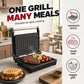 Elektrisk smörgåsgrill och paninimaskin med 180-graders plattgrill
