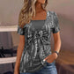 Damernas leopardmönstrad O-ring falsk tvådelad t-shirt