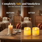Varma fladdrande flamfria LED-ljus