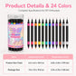 📢📢50% RABATT !!⏰️ 24 färger dubbeländade nagelkonstpennor set