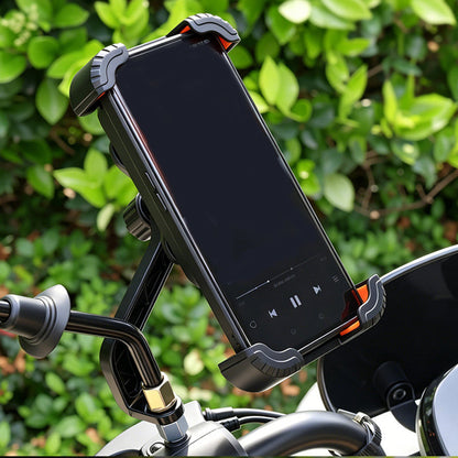 📱 Cykelfäste med stötdämpning – 4-axligt, mekaniskt lås, enhandsmanövrering. Perfekt för elcyklar! 🚴‍♂️🔒
