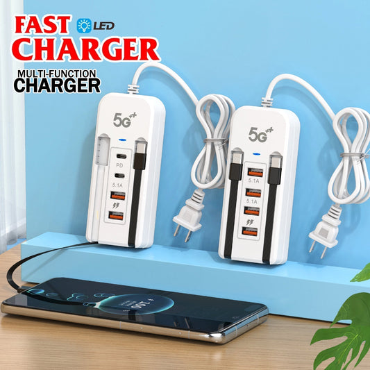 🔥🎁 NYHET – 50 % RABATT! ⚡ USB-laddningsstation med Flera Portar – Ladda Flera Enheter Smidigt på Skrivbordet 🔌✨